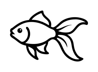 Stylish Fantail Goldfish Silhouette Vector Illustration Art