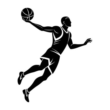 Zıplayan Basketbolcu Siluet Çizimi