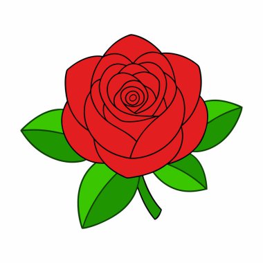 İzole gül çiçek vektör tasarımı