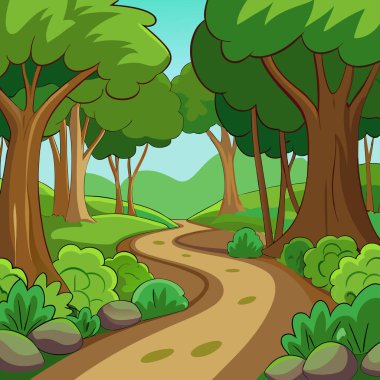 Orman resmedilmiş güzel bir manzara.