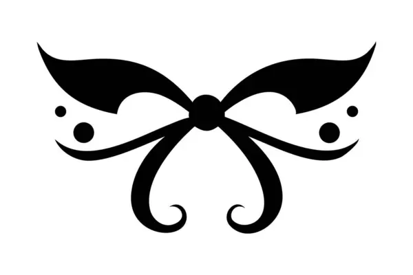 Kurdele vektör ikonlu kelebek. Kelebeğin beyaz arka plan kelebeğinde siyah vektör simgesi izole edildi.