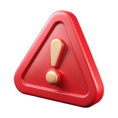 3d kırmızı ünlem işareti oluşturuluyor