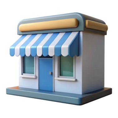 Bir dükkan simgesinin 3D görüntülenmesi