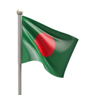 Beyaz arkaplanda bangladeş bayrakları
