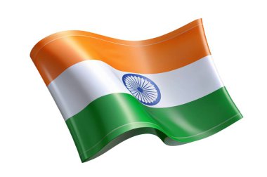 Hindistan bayrağı, beyaz arkaplanda vektör illüstrasyonu