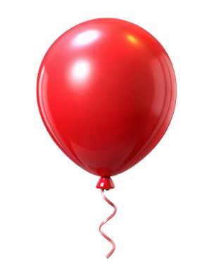 Beyaz arkaplanda kırmızı balon