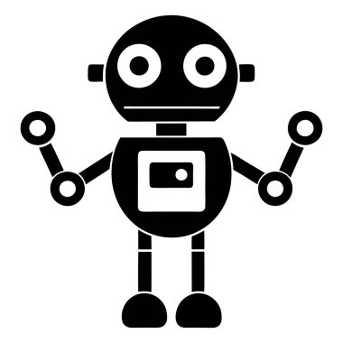 Siyah siluetli bir robot.