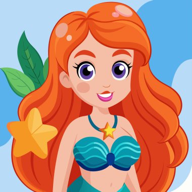 Çizgi film kızı ve deniz kızı.