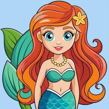 Büyük kuyruklu sevimli peri kız.