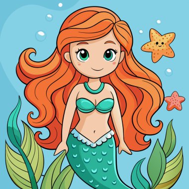 Balık ile sevimli Mermaid