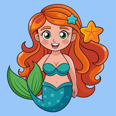 Deniz kızı olan tatlı bir kız.