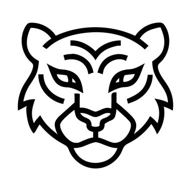 Şeffaf bir arka planda kaplan vektör çizimi. Birinci kalite semboller. Konsept ve grafik tasarım için ince çizgi simgesi.