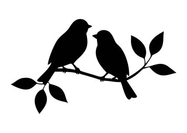 Dalda oturan iki kuş.