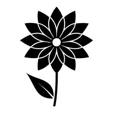 Güzel çiçek ikonu. Web için çiçek vektör simgesinin basit çizimi