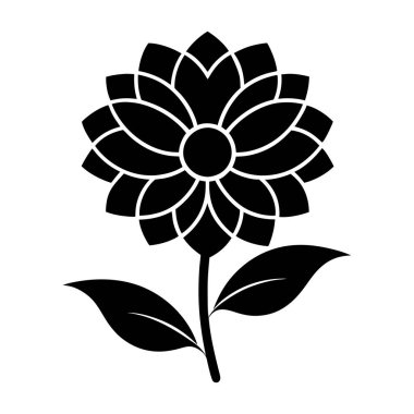 Yapraklı çiçek ve siluet ikon vektör illüstrasyon tasarımı
