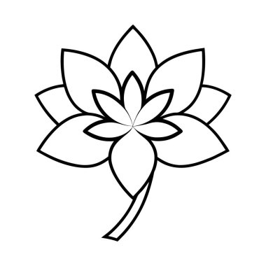 Lotus çiçek simgesi, anahat stili