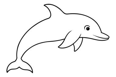 Sevimli yunus vektör çizim