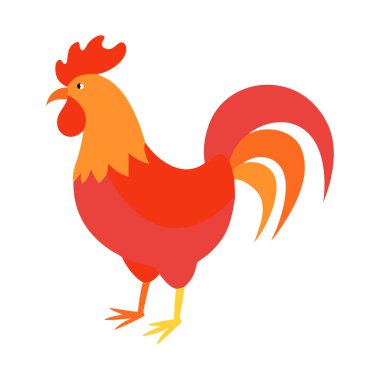 Kırmızı horoz vektör çizim