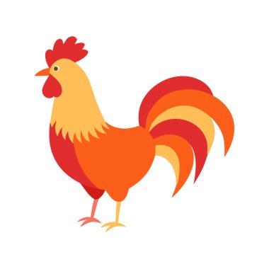 Horoz horozu çizgi film düz simgesi