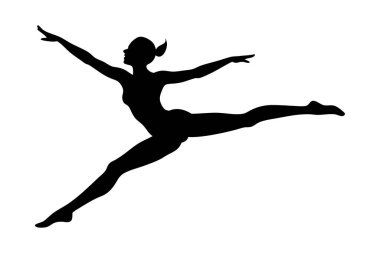 Balerinin vektör silueti. Dans bir dansçıdır..