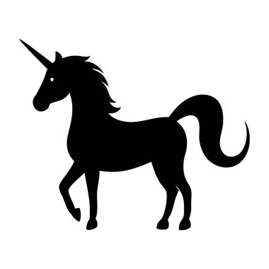 Siyah bir at silueti.