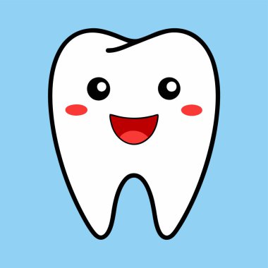 Sevimli gülümseyen diş simgesi.