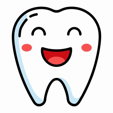 şirin diş karikatürü vektör çizimi grafik tasarımı