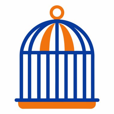 turuncu kafes simgesi beyaz arkaplanda izole edildi, vektör illüstrasyonu