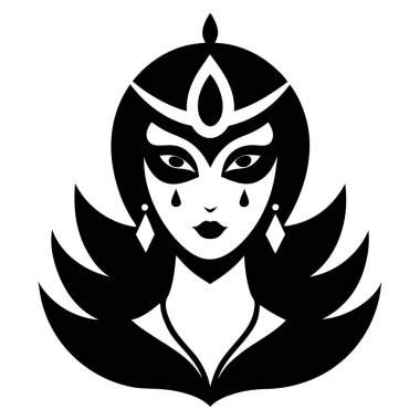 vektör çizim kadın maskesi