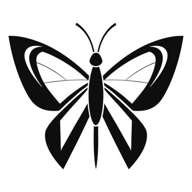 Beyaz arka planda siyah kelebek, vektör, illüstrasyon