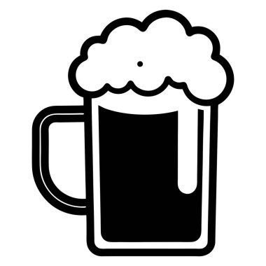Bira kupası ikonu. Beyaz arkaplanda izole edilmiş web tasarımı için özet bira sabıka vektörü simgesi
