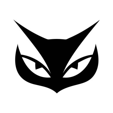 kedi başı simgesi, vektör illüstrasyonu