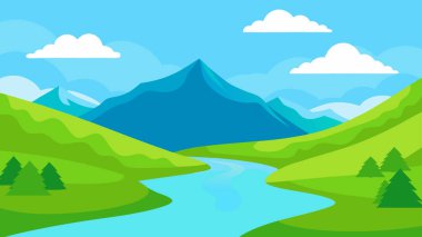 Dağlar ve ağaçlarla kaplı manzara