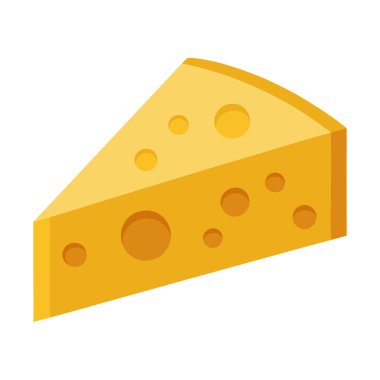 Beyaz arkaplanda peynir simgesinin düz vektör tasarımı