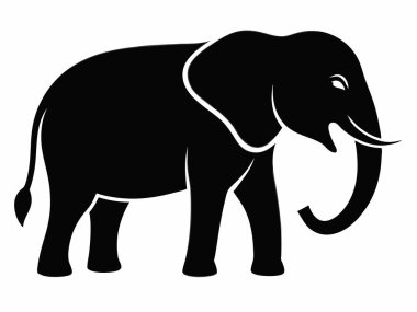 Büyük gözlü siyah Afrika fili, illüstrasyon