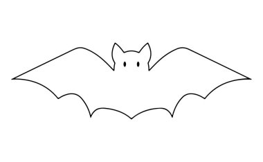 siyah beyaz çizgi film halloween yarasa