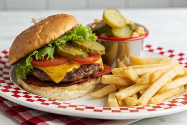 Lezzetli burger beef ve peynir