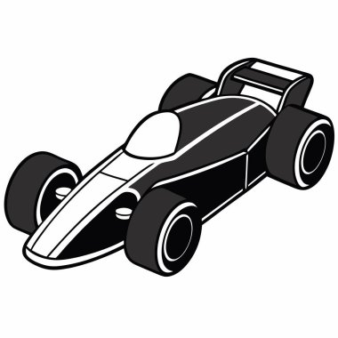 Araba yarışı ikonu. Web için yarış arabası vektör simgesinin basit bir gösterimi