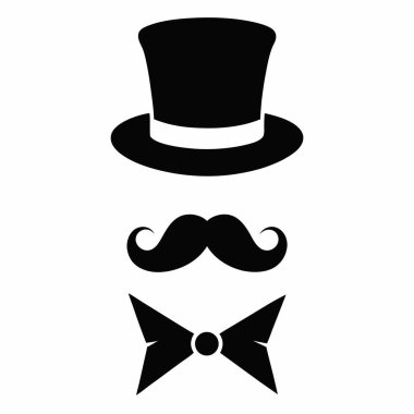 şapka ve papyon vektör tasarımı