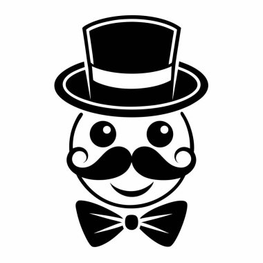 Beyefendi bıyık şapka ikonu