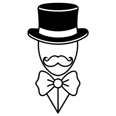 Papyon vektör çizimine sahip zarif bir adam.