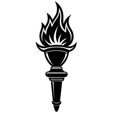 Meşale meşalesi sembolü siyah beyaz