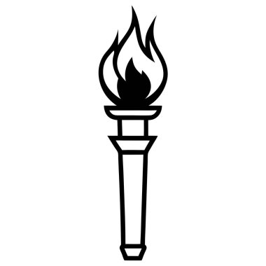 Meşale alev ikonu. Beyaz arkaplanda izole edilmiş web tasarımı için ana ateş meşale vektör simgesi