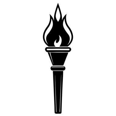 Meşale alev ikonu vektör illüstrasyonu