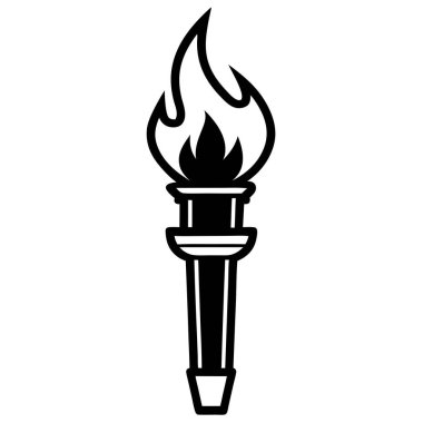 Beyaz arkaplanda izole edilmiş basit dizayn ateş alevi simgesi.