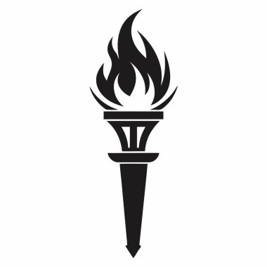 Meşale alevi ikon vektör illüstrasyon tasarımı