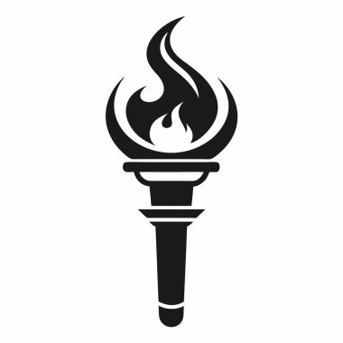 Meşale ikonlu alev. Ağ için meşale meşalesi alev vektör simgesinin basit çizimi