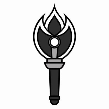 Meşale alevi ikon vektör illüstrasyon tasarımı