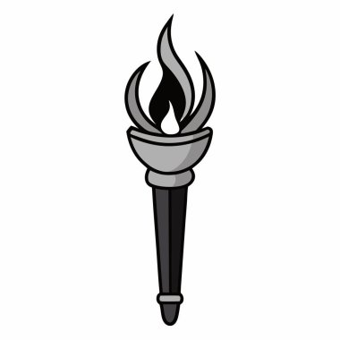 Yakıcı meşale simgesi, çizgi film tarzı