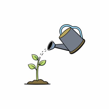 Ağaç ile sulama kutusu. vektör illüstrasyonu